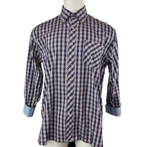 Tommy Hilfiger Shirt Men’s Large Multi Color Plaid Longsleeve Button Up (404)